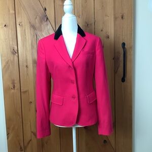 Talbots Italian Wool Blazer with Black Velvet Collar Size 6